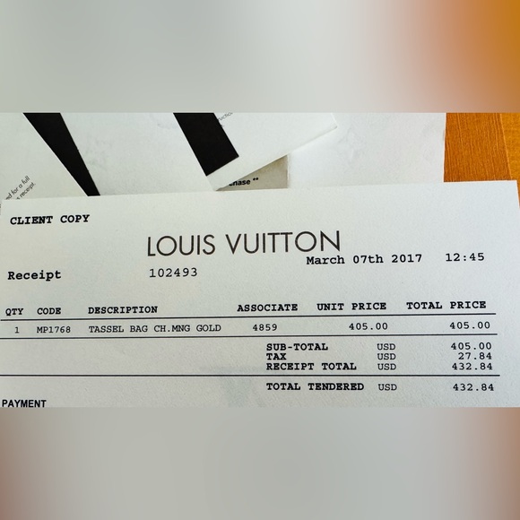 Louis Vuitton Gold and Brown Tassel Keychain/Bag Accessory Authentic w/Paperwork - Picture 7 of 8